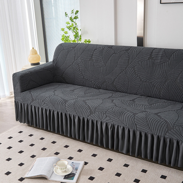 91家纺网 家纺一手货源 找家纺 兴俪韵家纺 2025新款大枫叶双扶手沙发套 大枫叶-深灰