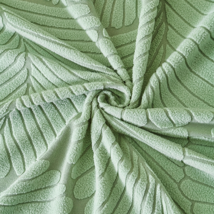 91家纺网 家纺一手货源 找家纺 兴俪韵家纺 2025新款大枫叶双扶手沙发套 大枫叶-薄荷绿