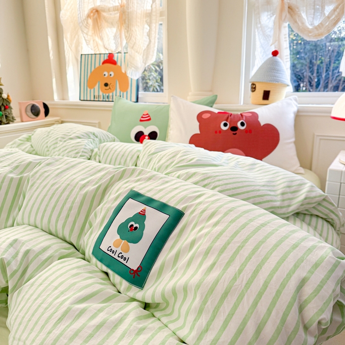 91家纺网 家纺一手货源 找家纺 温眠家纺 2025新款水洗云朵棉（高克重）数码布标四件套 森林