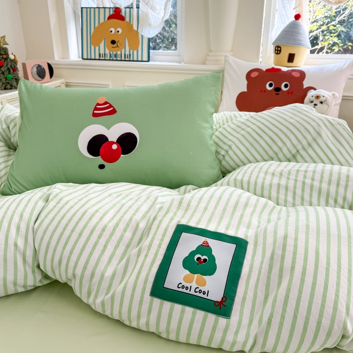 91家纺网 家纺一手货源 找家纺 温眠家纺 2025新款水洗云朵棉（高克重）数码布标四件套 森林