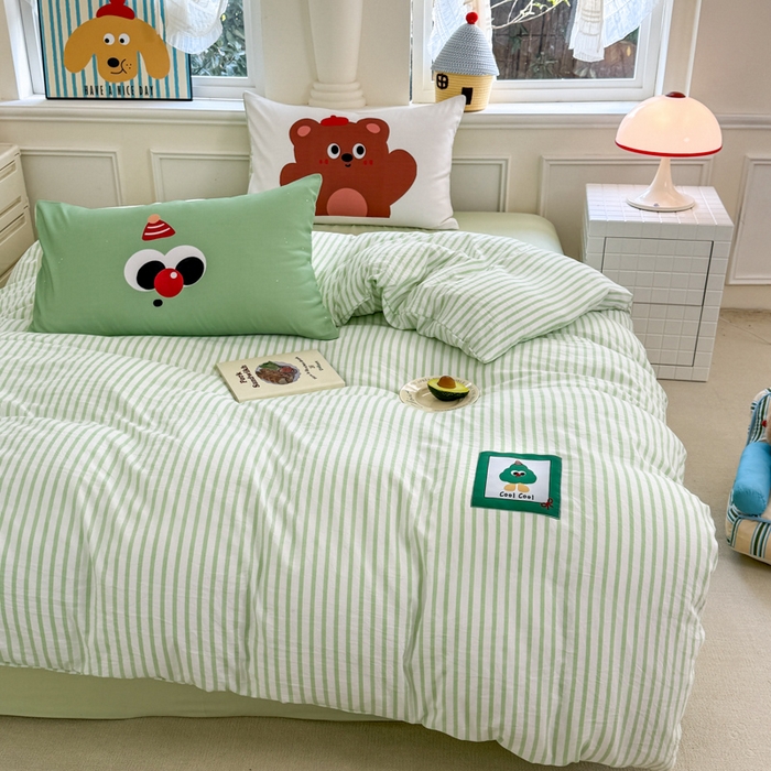 91家纺网 家纺一手货源 找家纺 温眠家纺 2025新款水洗云朵棉（高克重）数码布标四件套 森林