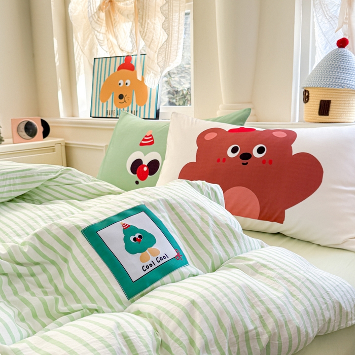 91家纺网 家纺一手货源 找家纺 温眠家纺 2025新款水洗云朵棉（高克重）数码布标四件套 森林