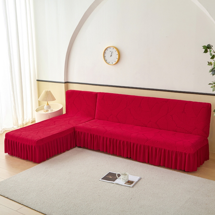 91家纺网 家纺一手货源 找家纺 兴俪韵家纺 2025新款大枫叶裙边沙发床套 大枫叶-大红