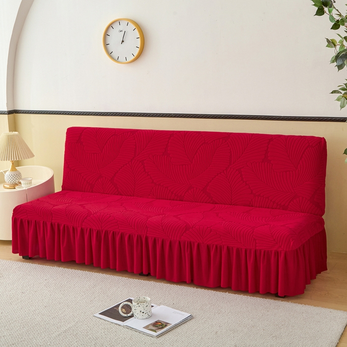 91家纺网 家纺一手货源 找家纺 兴俪韵家纺 2025新款大枫叶裙边沙发床套 大枫叶-大红