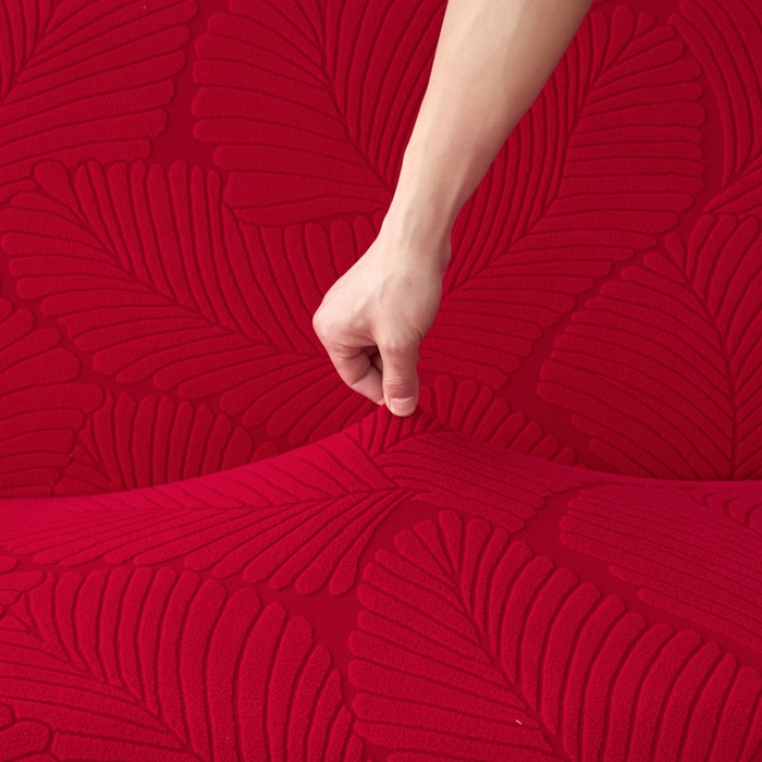 91家纺网 家纺一手货源 找家纺 兴俪韵家纺 2025新款大枫叶裙边沙发床套 大枫叶-大红