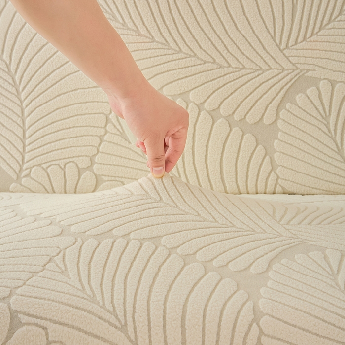 91家纺网 家纺一手货源 找家纺 兴俪韵家纺 2025新款大枫叶裙边沙发床套 大枫叶-米黄