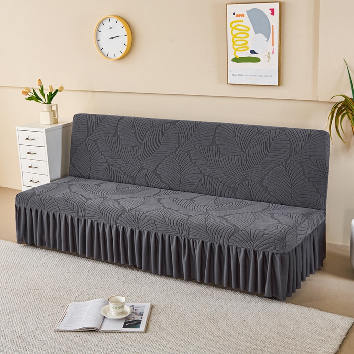 91家纺网 家纺一手货源 找家纺 兴俪韵家纺 2025新款大枫叶裙边沙发床套 大枫叶-深灰