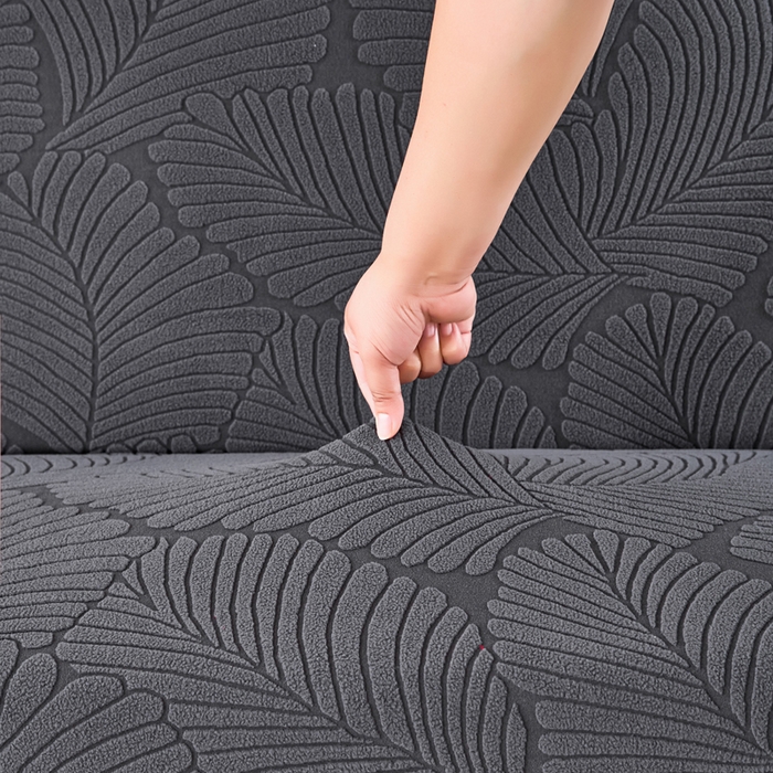 91家纺网 家纺一手货源 找家纺 兴俪韵家纺 2025新款大枫叶裙边沙发床套 大枫叶-深灰