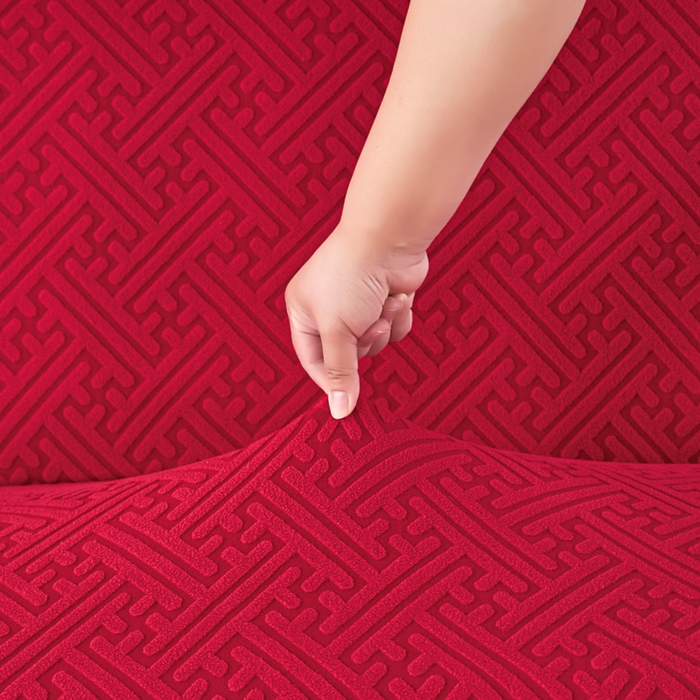 91家纺网 家纺一手货源 找家纺 兴俪韵家纺 2025新款大枫叶裙边沙发床套 非字格-大红