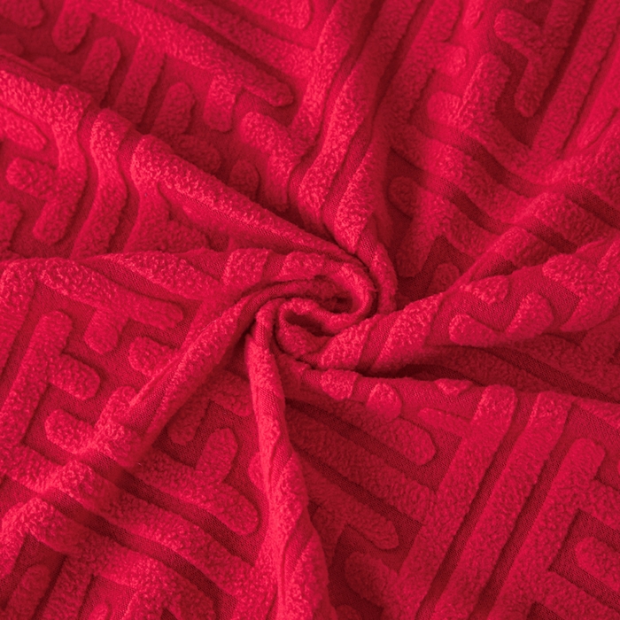 91家纺网 家纺一手货源 找家纺 兴俪韵家纺 2025新款大枫叶裙边沙发床套 非字格-大红