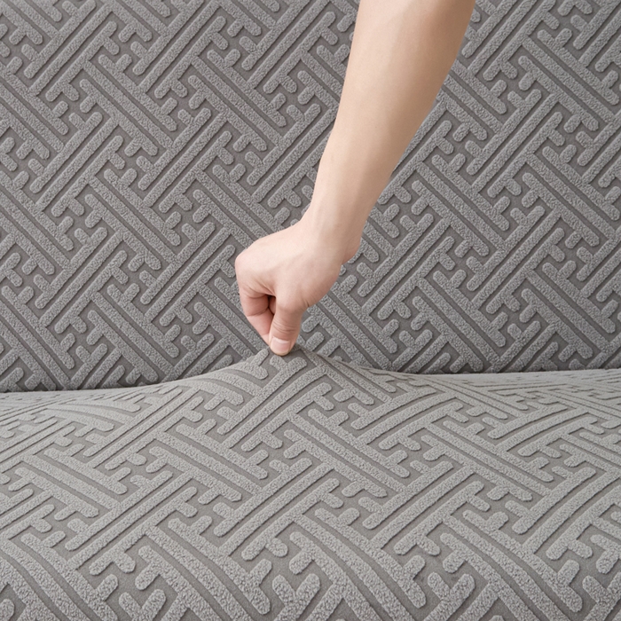 91家纺网 家纺一手货源 找家纺 兴俪韵家纺 2025新款大枫叶裙边沙发床套 非字格-浅灰