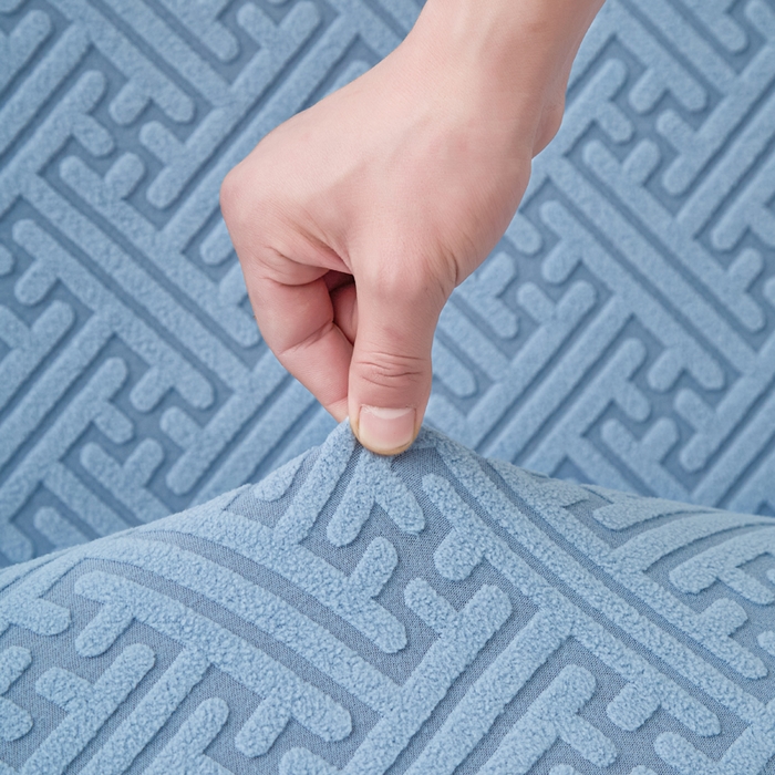 91家纺网 家纺一手货源 找家纺 兴俪韵家纺 2025新款大枫叶裙边沙发床套 非字格-天空蓝