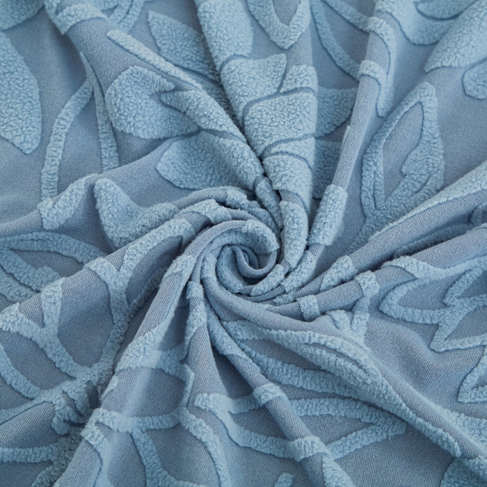 91家纺网 家纺一手货源 找家纺 兴俪韵家纺 2025新款大枫叶裙边沙发床套 太阳花-天空蓝