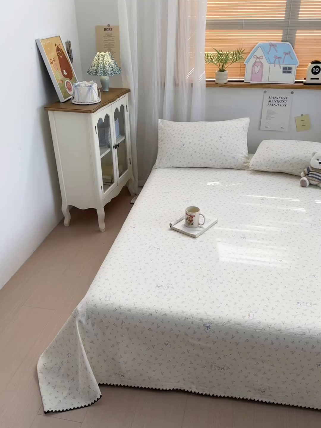 91家纺网 家纺一手货源 找家纺 （总）沐芷 2026 【提供买家秀】双层纱A类黑色小花边单床单/床单三件套 被单