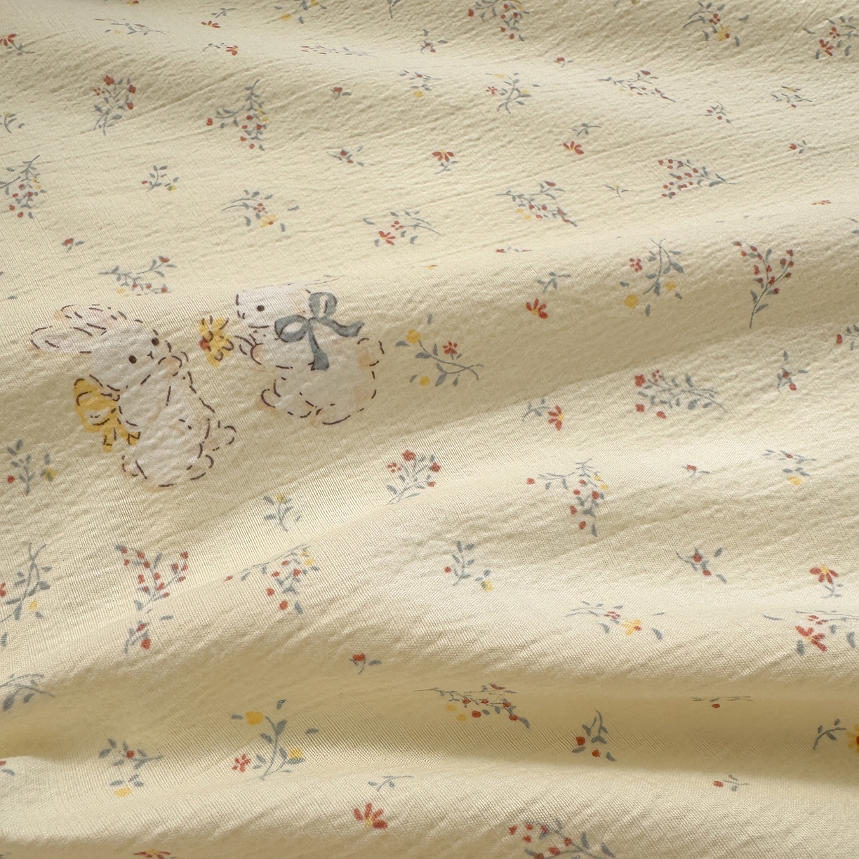 91家纺网 家纺一手货源 找家纺 沐芷 2026 【提供买家秀】双层纱A类黑色小花边单床单/床单三件套 被单 春日兔絮