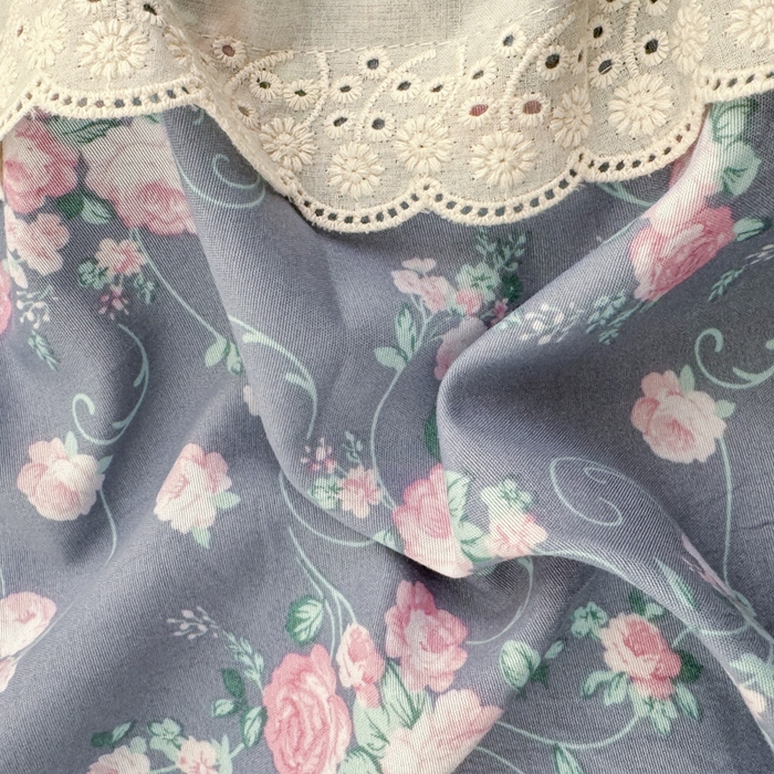 91家纺网 家纺一手货源 找家纺 温眠家纺 2025新款ins风小清新镂空花边水洗云朵棉四件套-风格一 花田错