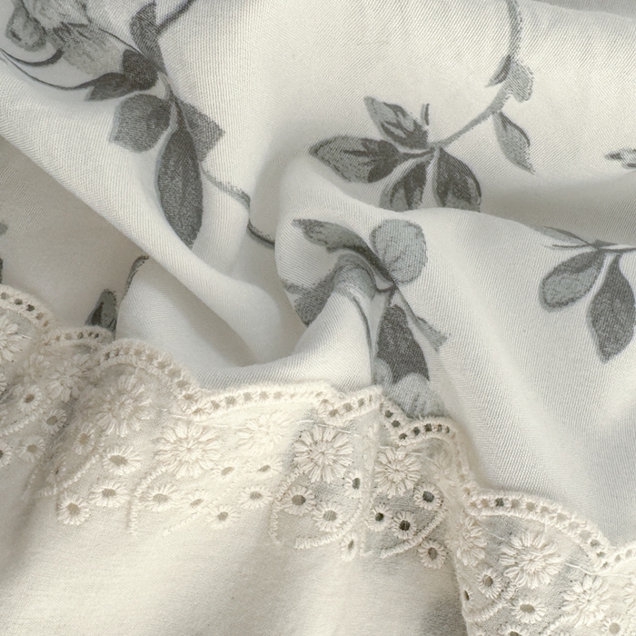 91家纺网 家纺一手货源 找家纺 温眠家纺 2025新款ins风小清新镂空花边水洗云朵棉四件套-风格一 莫奈花园