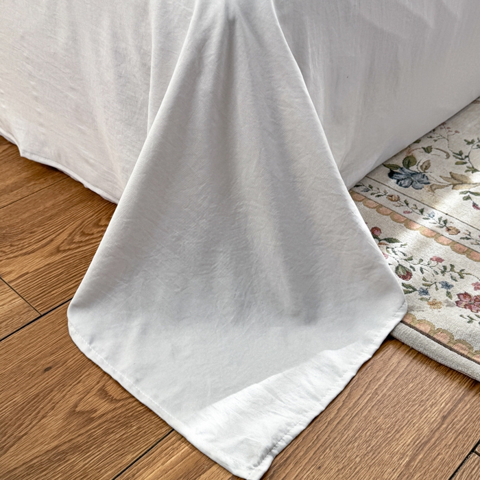 91家纺网 家纺一手货源 找家纺 温眠家纺 2025新款ins风小清新镂空花边水洗云朵棉四件套-风格一 莫奈花园