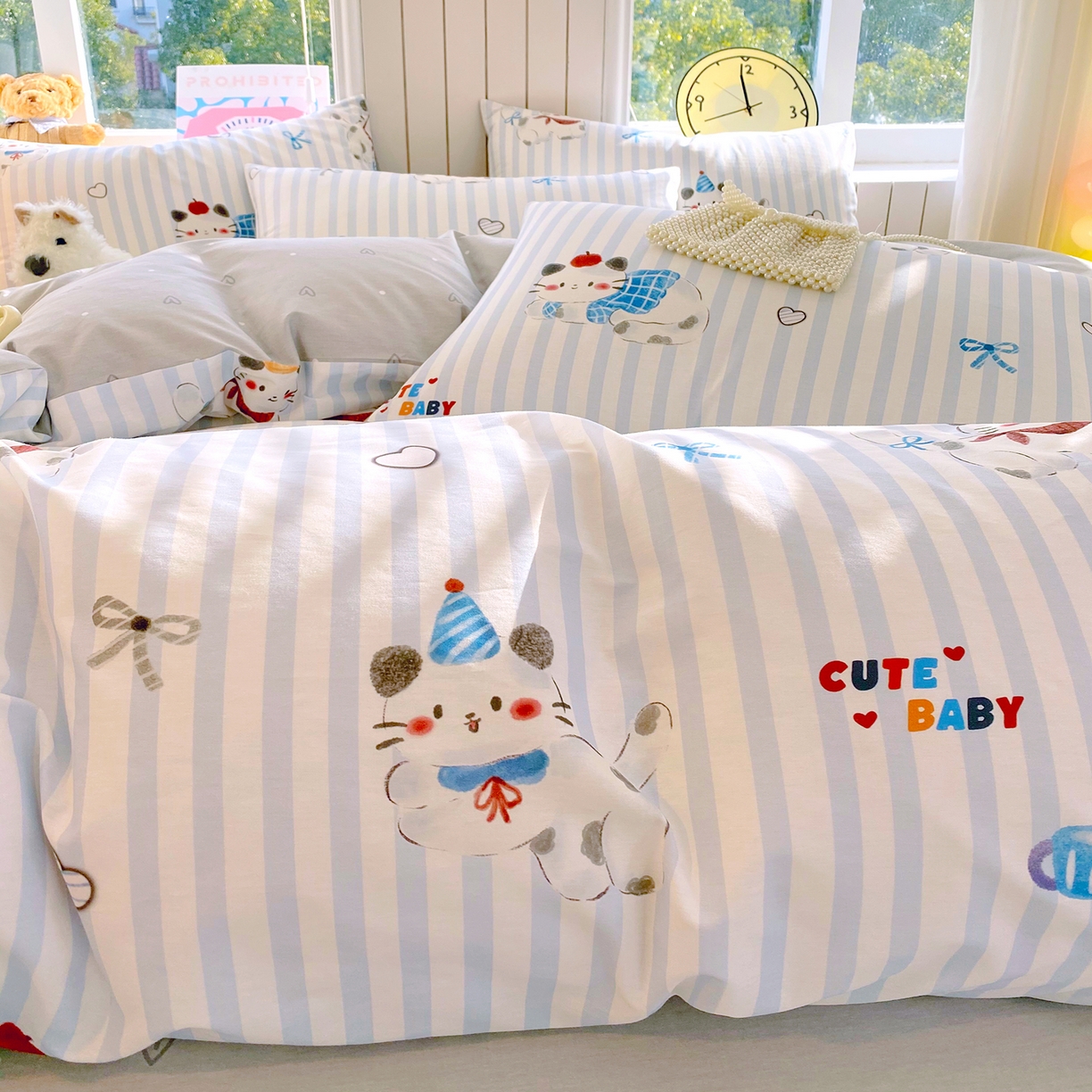 91家纺网 家纺一手货源 找家纺 （总）小懒猪 2026新款北欧风高支高密全棉纯棉四件套（提供买家秀）