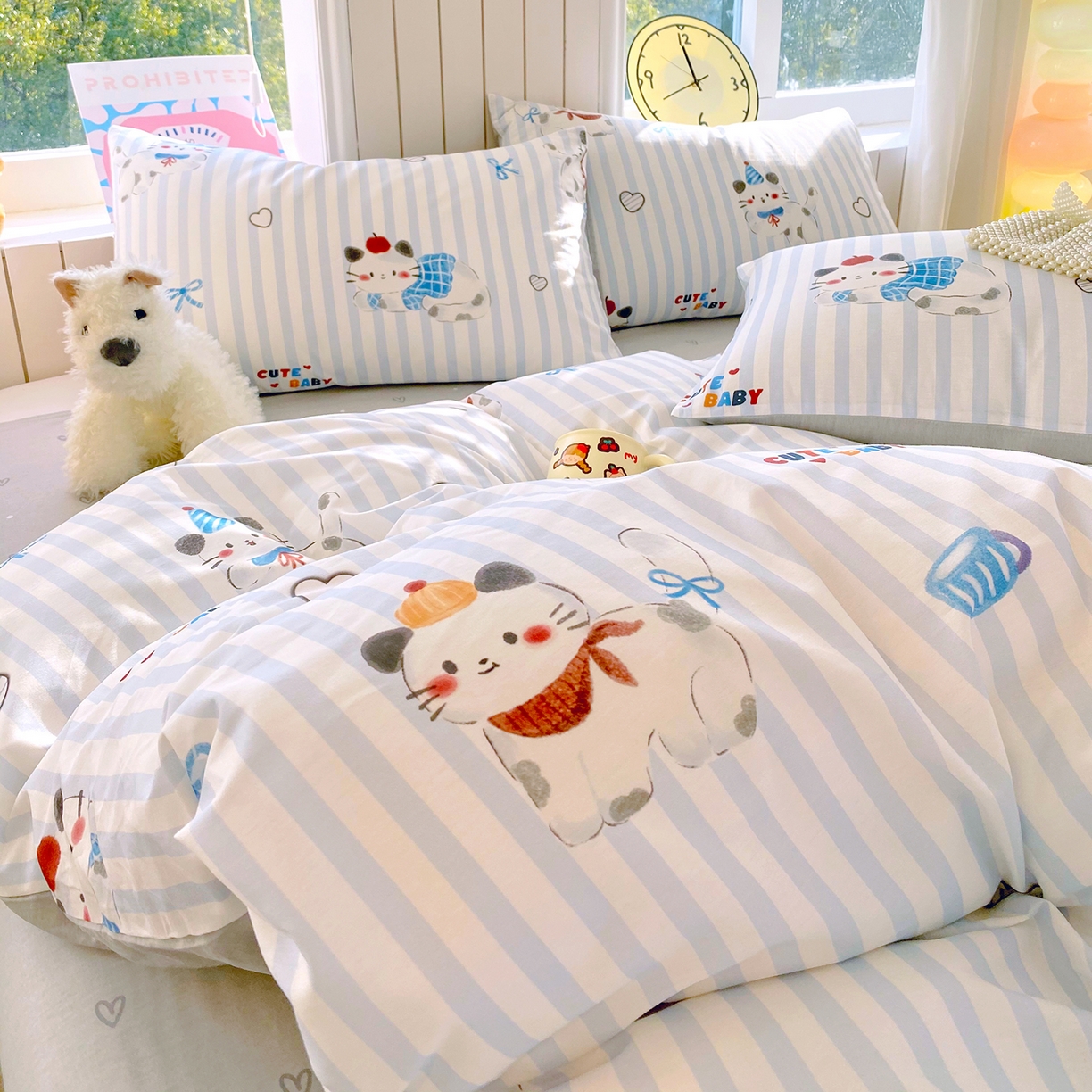 91家纺网 家纺一手货源 找家纺 （总）小懒猪 2026新款北欧风高支高密全棉纯棉四件套（提供买家秀）