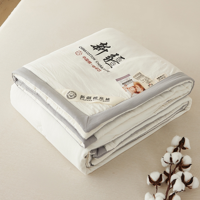 温眠家纺 2025新款水洗棉新疆棉花被 双面白