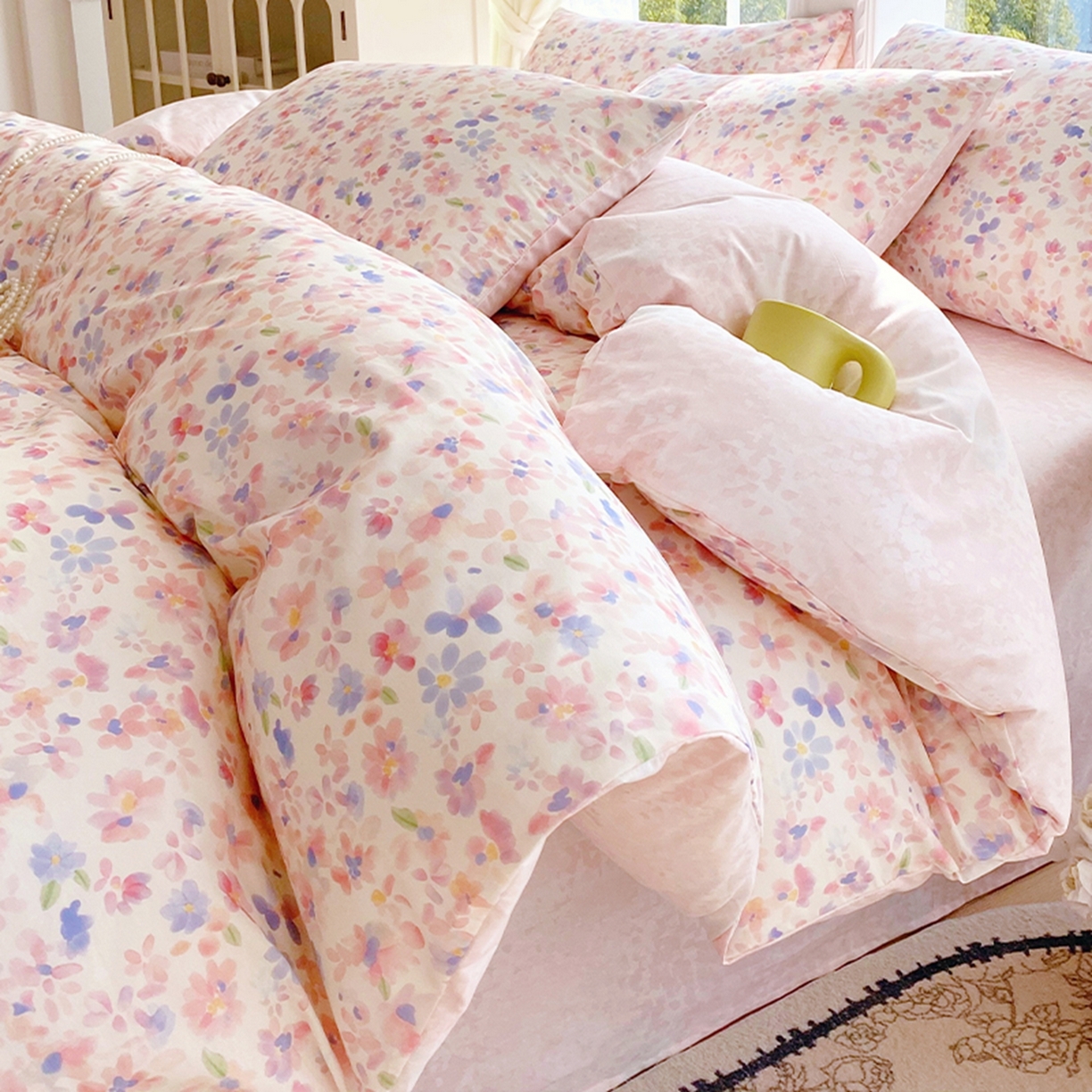 91家纺网 家纺一手货源 找家纺 （总）小懒猪 2026新款北欧风高支高密全棉纯棉四件套（提供买家秀）