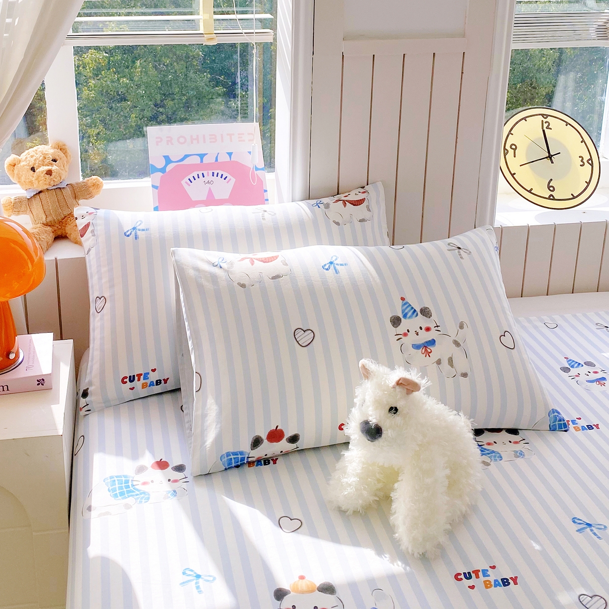 91家纺网 家纺一手货源 找家纺 小懒猪 2026新款北欧风高支高密全棉纯棉四件套（提供买家秀） 蓝调喵趣