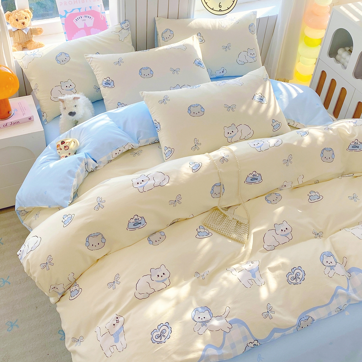 91家纺网 家纺一手货源 找家纺 小懒猪 2026新款北欧风高支高密全棉纯棉四件套（提供买家秀） 喵语时光