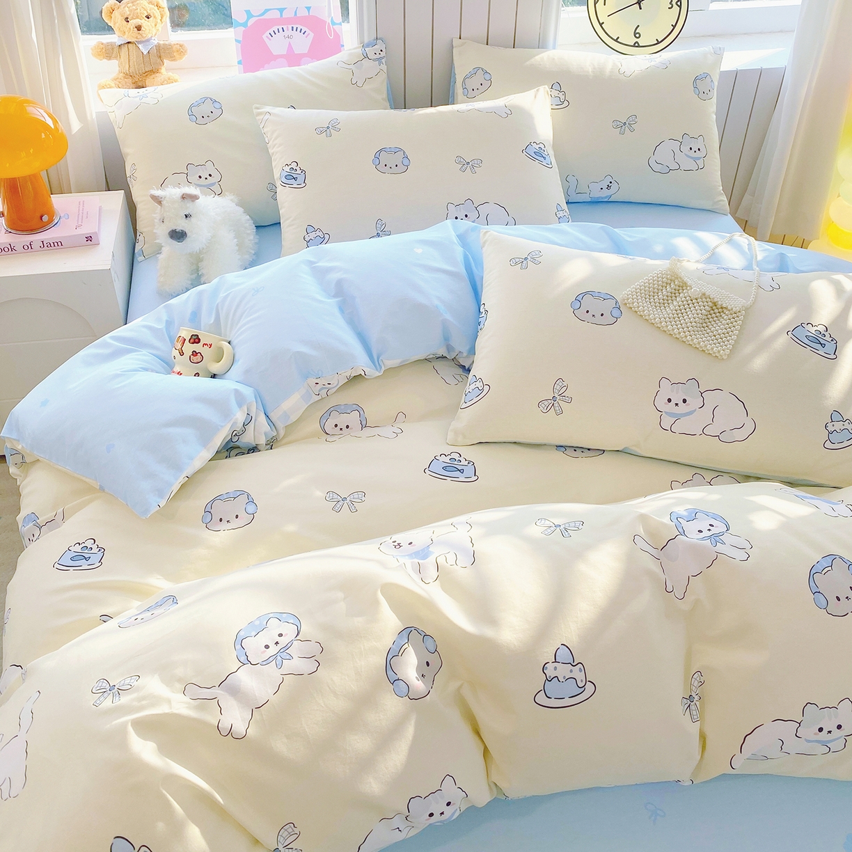 91家纺网 家纺一手货源 找家纺 小懒猪 2026新款北欧风高支高密全棉纯棉四件套（提供买家秀） 喵语时光