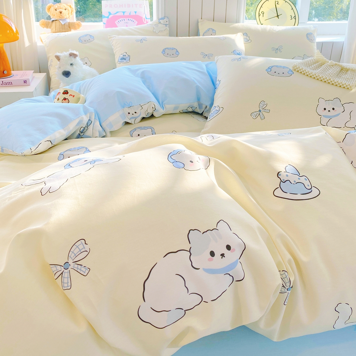 91家纺网 家纺一手货源 找家纺 小懒猪 2026新款北欧风高支高密全棉纯棉四件套（提供买家秀） 喵语时光