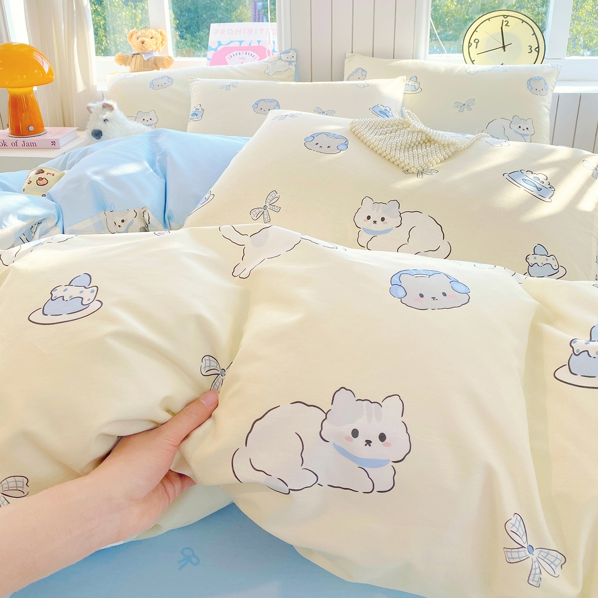 91家纺网 家纺一手货源 找家纺 小懒猪 2026新款北欧风高支高密全棉纯棉四件套（提供买家秀） 喵语时光