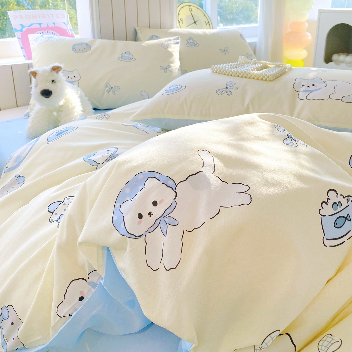 91家纺网 家纺一手货源 找家纺 小懒猪 2026新款北欧风高支高密全棉纯棉四件套（提供买家秀） 喵语时光