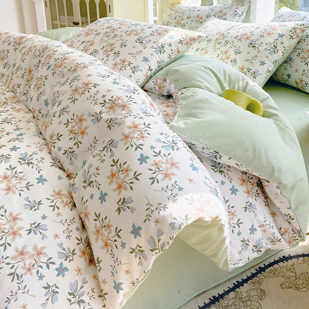 小懒猪 2026新款北欧风高支高密全棉纯棉四件套（提供买家秀） 沐风苍兰