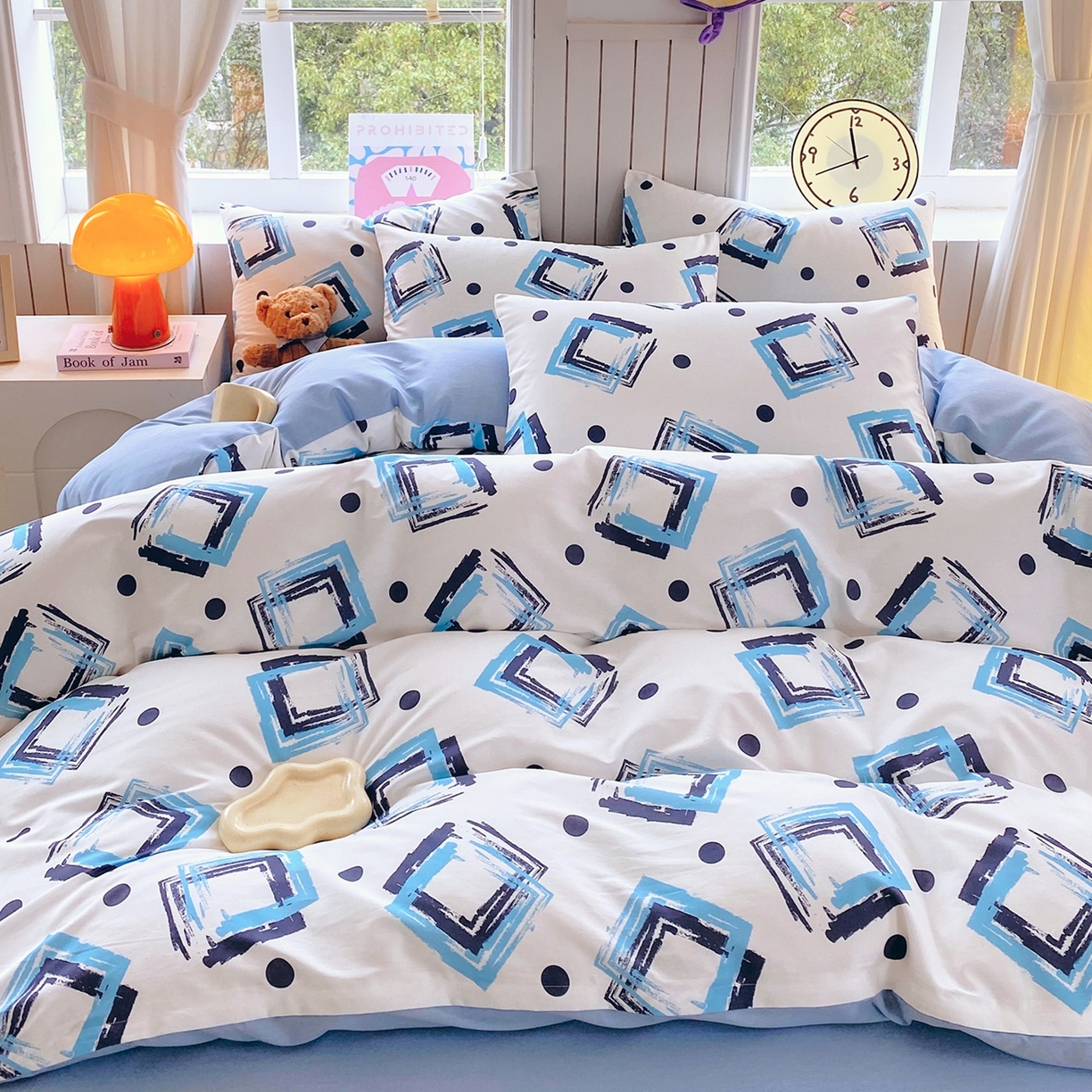 91家纺网 家纺一手货源 找家纺 小懒猪 2026新款北欧风高支高密全棉纯棉四件套（提供买家秀） 清棱