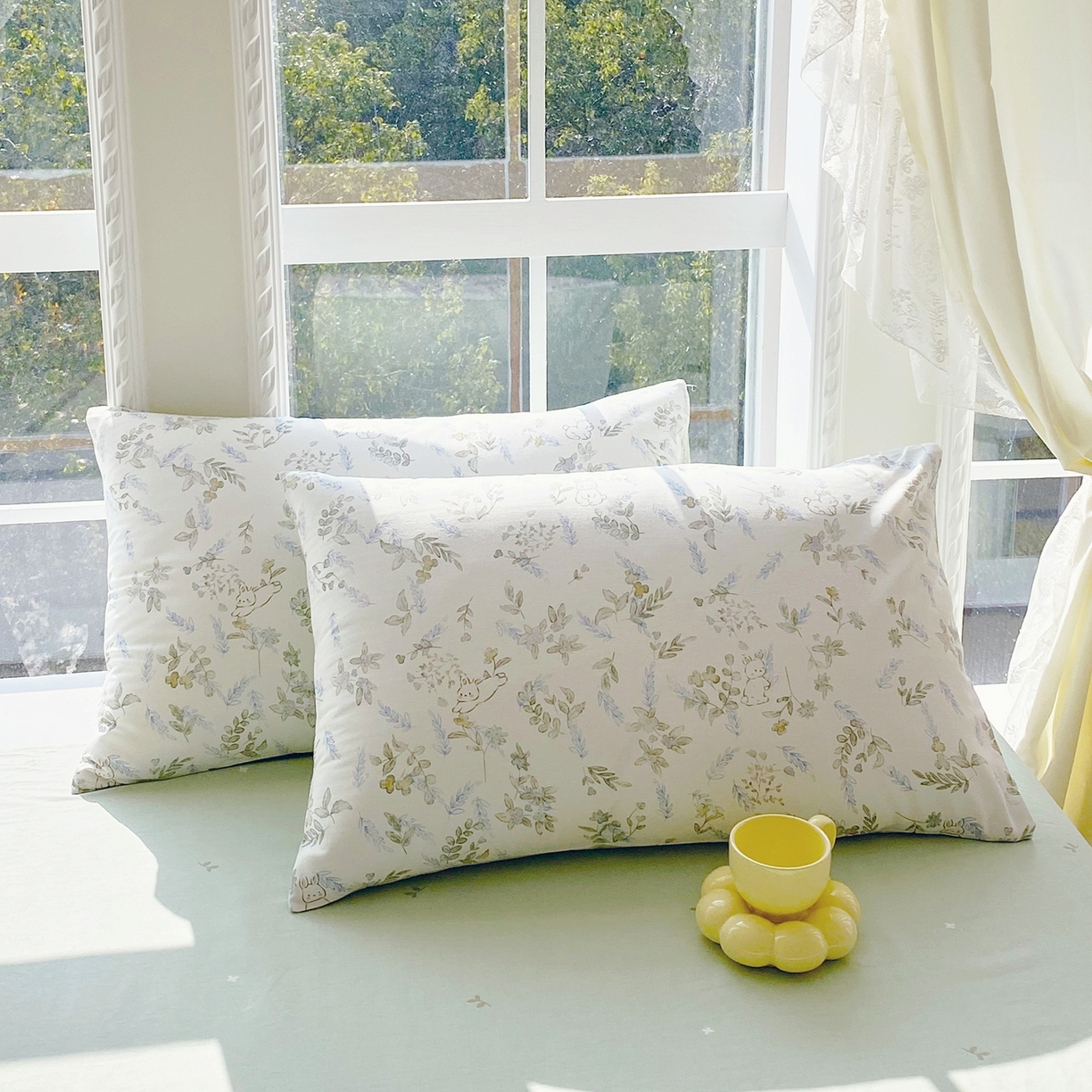 91家纺网 家纺一手货源 找家纺 小懒猪 2026新款北欧风高支高密全棉纯棉四件套（提供买家秀） 森屹兔眠