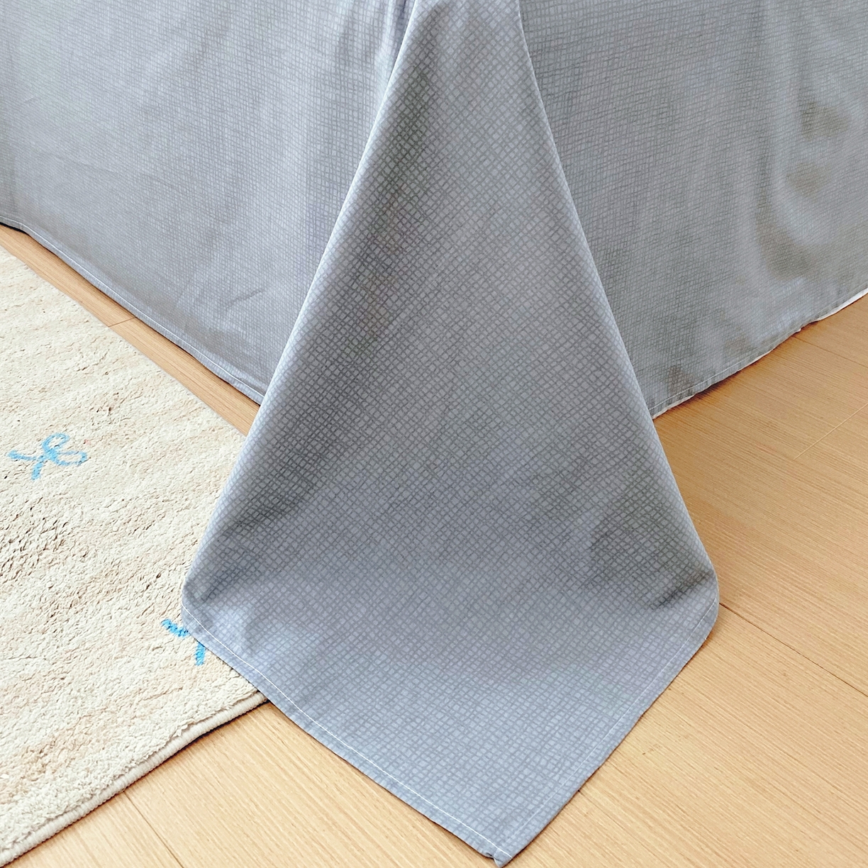 91家纺网 家纺一手货源 找家纺 小懒猪 2026新款北欧风高支高密全棉纯棉四件套（提供买家秀） 素环影