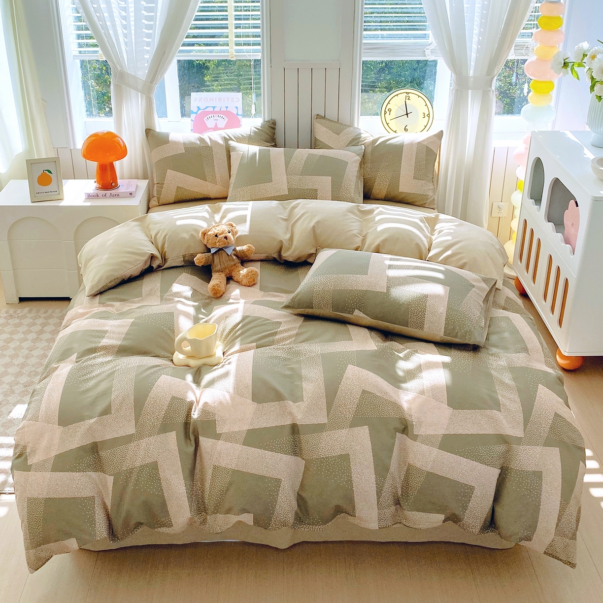 91家纺网 家纺一手货源 找家纺 小懒猪 2026新款北欧风高支高密全棉纯棉四件套（提供买家秀） 素律