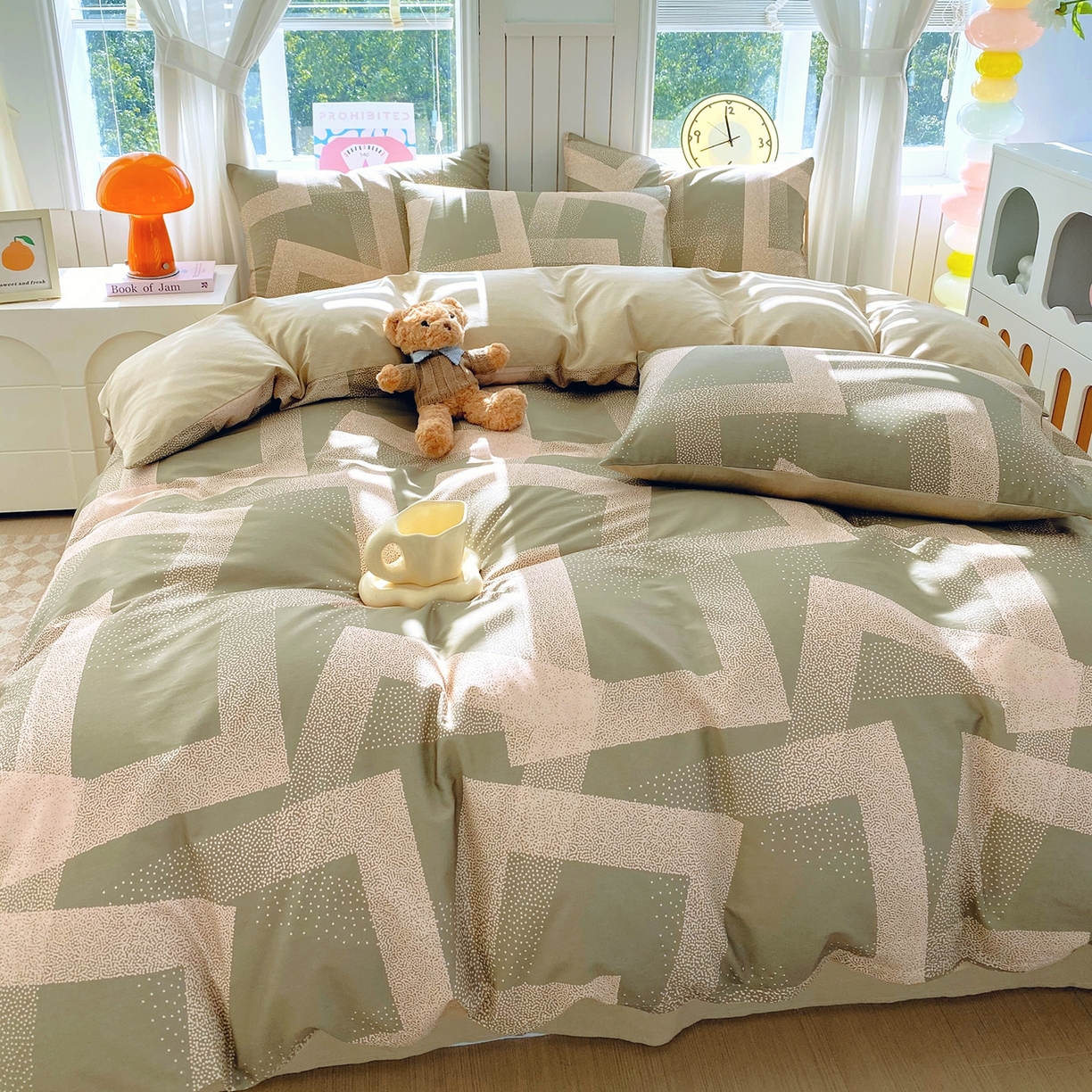 91家纺网 家纺一手货源 找家纺 小懒猪 2026新款北欧风高支高密全棉纯棉四件套（提供买家秀） 素律