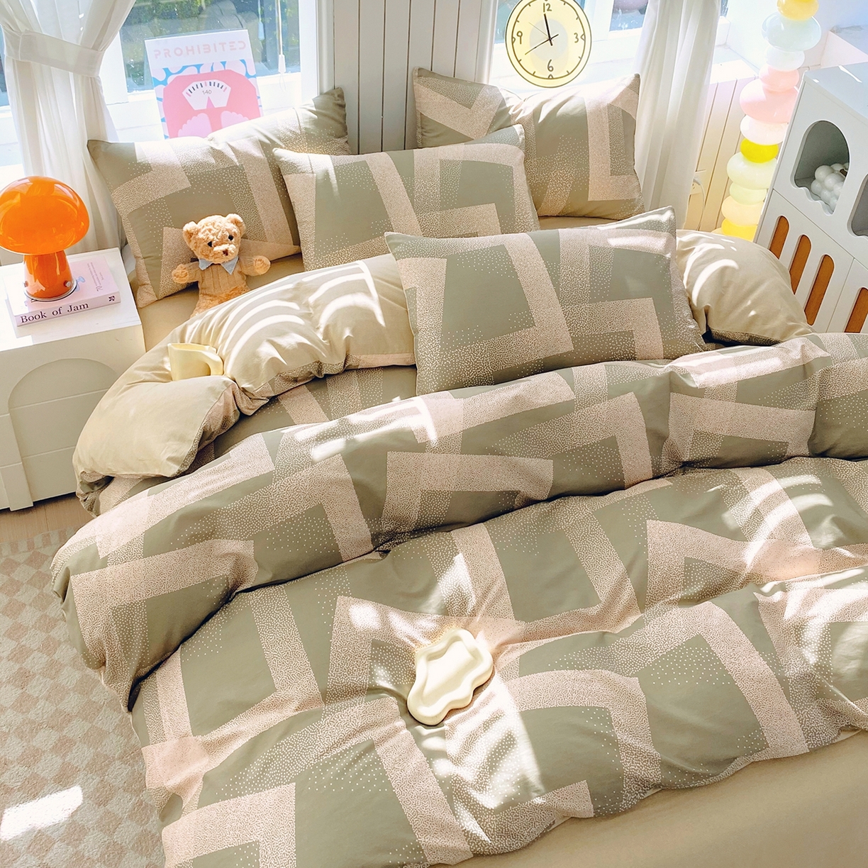 91家纺网 家纺一手货源 找家纺 小懒猪 2026新款北欧风高支高密全棉纯棉四件套（提供买家秀） 素律