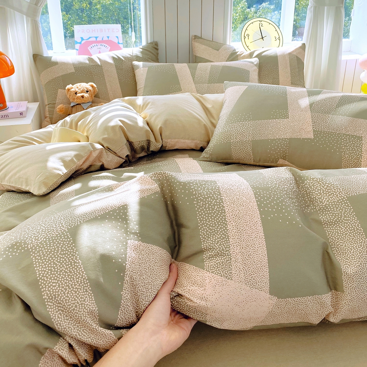 91家纺网 家纺一手货源 找家纺 小懒猪 2026新款北欧风高支高密全棉纯棉四件套（提供买家秀） 素律