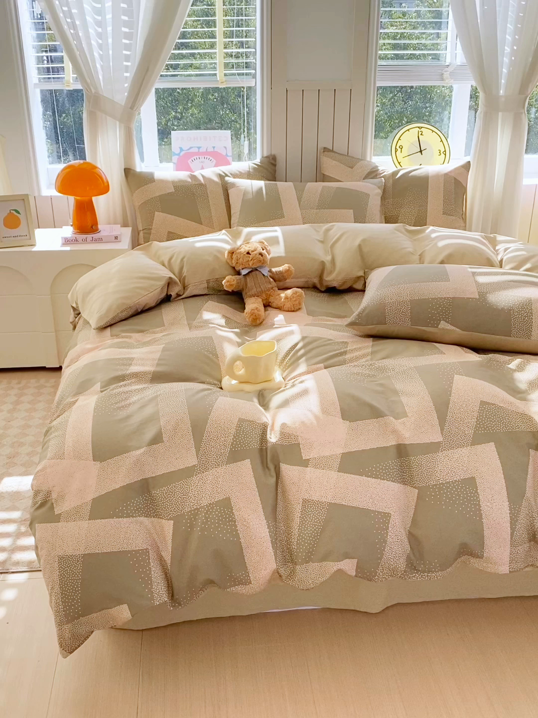 91家纺网 家纺一手货源 找家纺 小懒猪 2026新款北欧风高支高密全棉纯棉四件套（提供买家秀） 素律