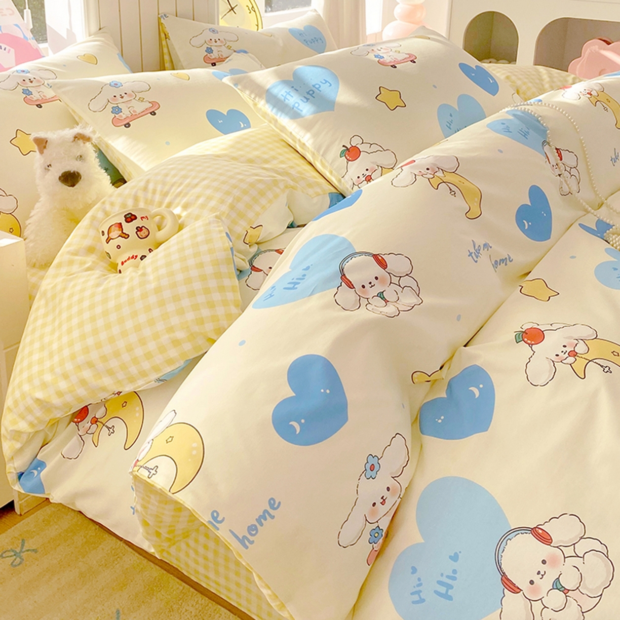 小懒猪 2026新款北欧风高支高密全棉纯棉四件套（提供买家秀） 童梦汪旅