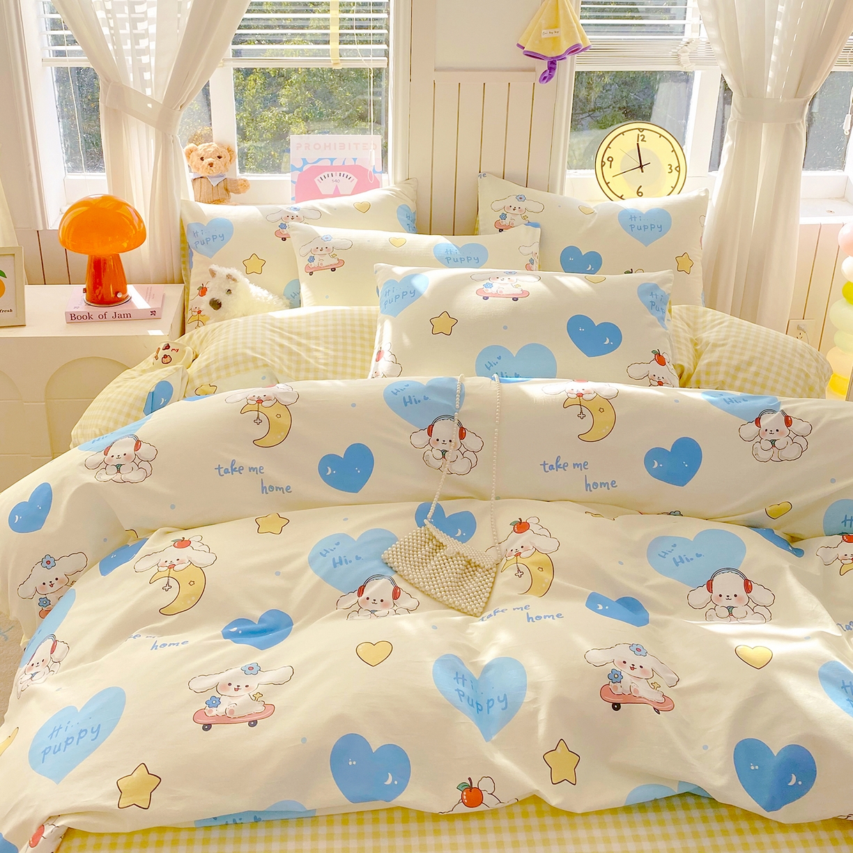 91家纺网 家纺一手货源 找家纺 小懒猪 2026新款北欧风高支高密全棉纯棉四件套（提供买家秀） 童梦汪旅