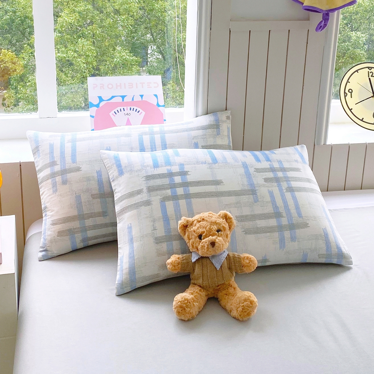 91家纺网 家纺一手货源 找家纺 小懒猪 2026新款北欧风高支高密全棉纯棉四件套（提供买家秀） 线影轻痕