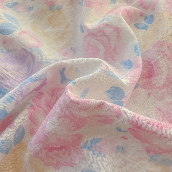 91家纺网 家纺一手货源 找家纺 温眠家纺 2025直播新款云感双层纱镂空花边四件套 晚香玉