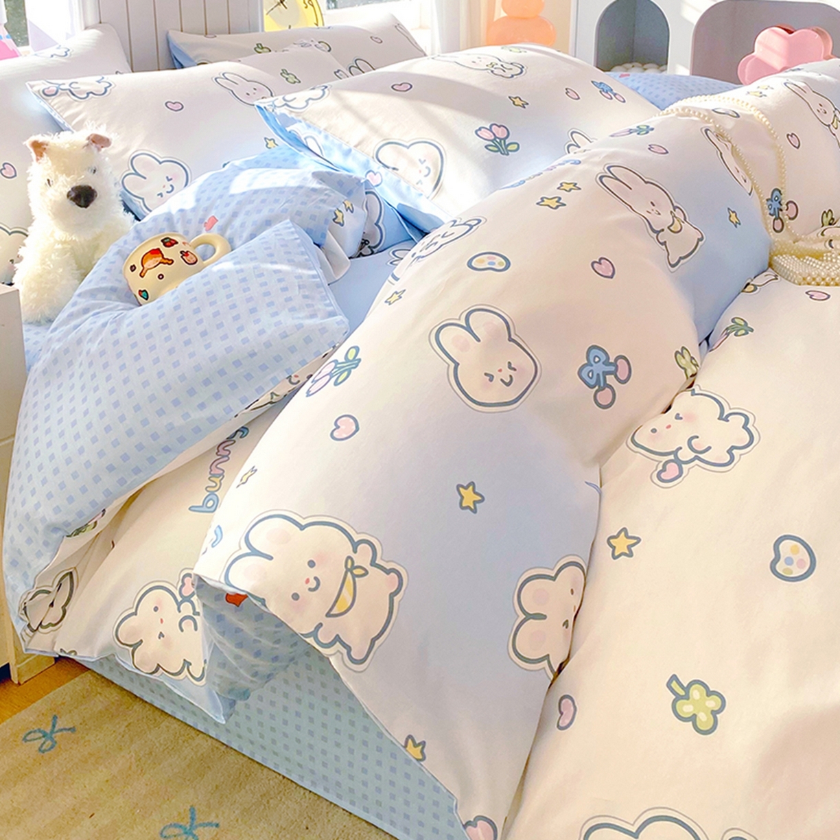 小懒猪 2026新款北欧风高支高密全棉纯棉四件套（提供买家秀） 星兔软糖