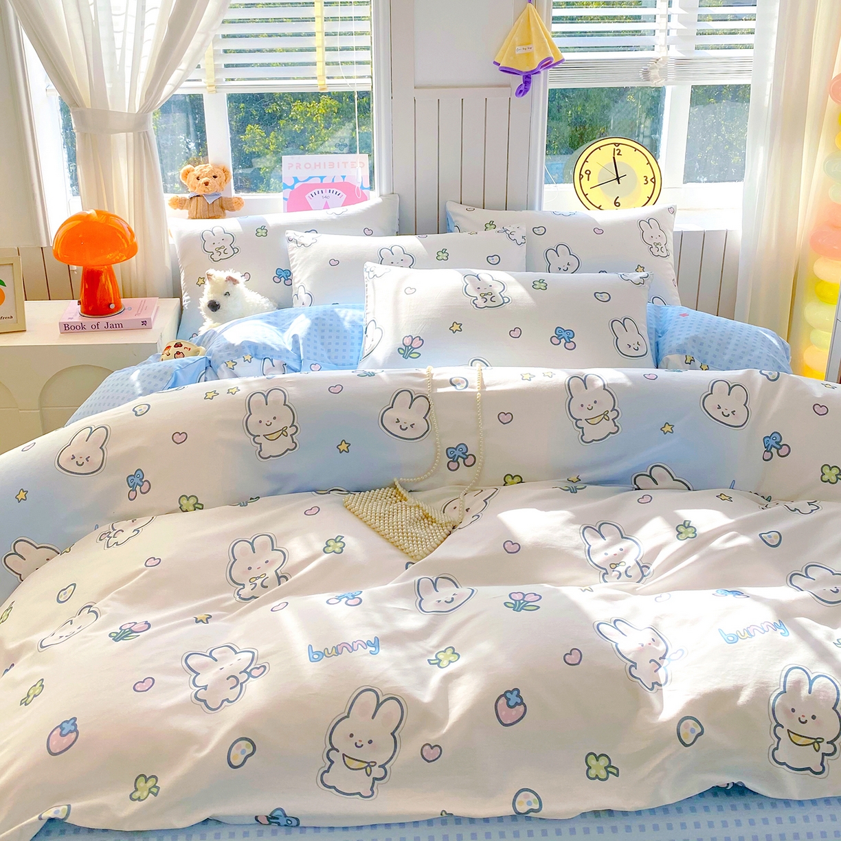 91家纺网 家纺一手货源 找家纺 小懒猪 2026新款北欧风高支高密全棉纯棉四件套（提供买家秀） 星兔软糖