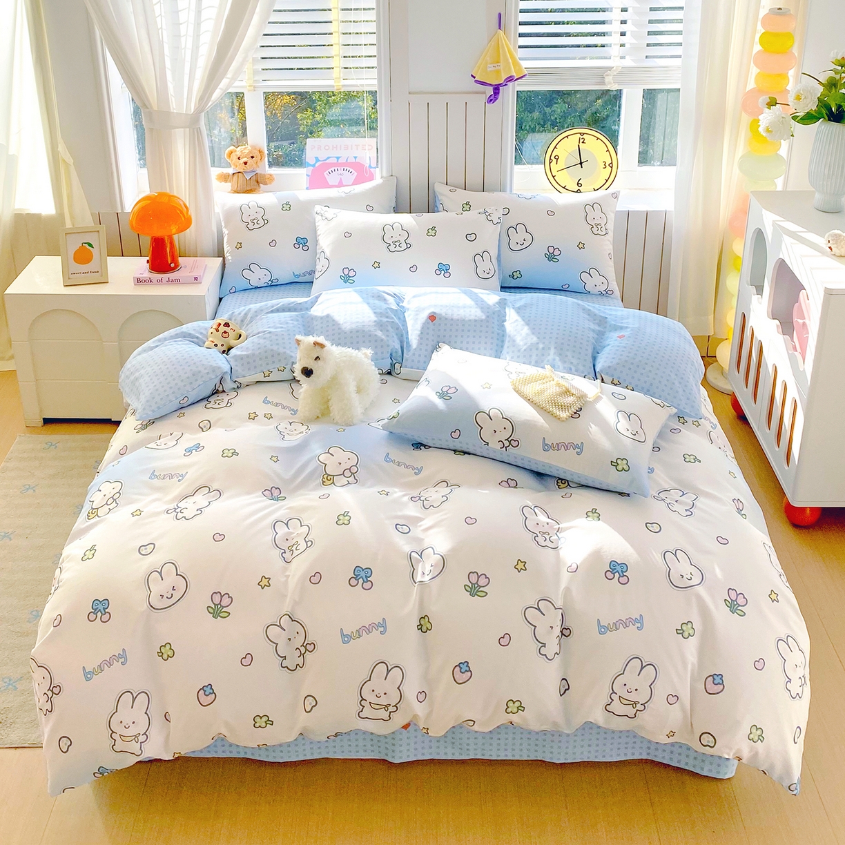 91家纺网 家纺一手货源 找家纺 小懒猪 2026新款北欧风高支高密全棉纯棉四件套（提供买家秀） 星兔软糖