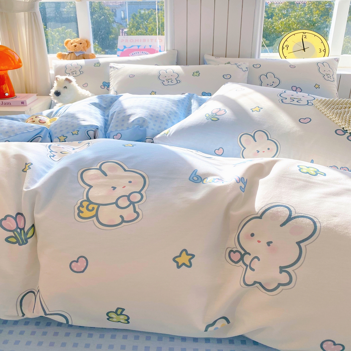 91家纺网 家纺一手货源 找家纺 小懒猪 2026新款北欧风高支高密全棉纯棉四件套（提供买家秀） 星兔软糖