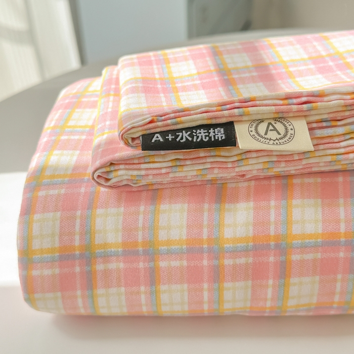 91家纺网 家纺一手货源 找家纺 （总）温眠家纺 2025新款水洗棉色织单床单系列-单枕套